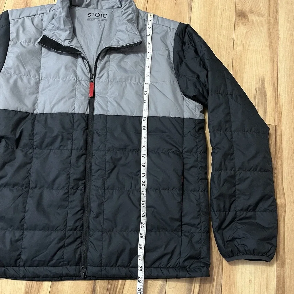 Stoic Mens XL Venture Insulated Jacket  Black and Gray Poly Filled Lightweight